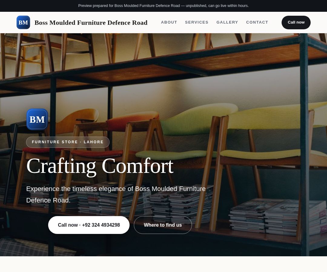 Boss Moulded Furniture Defence Road