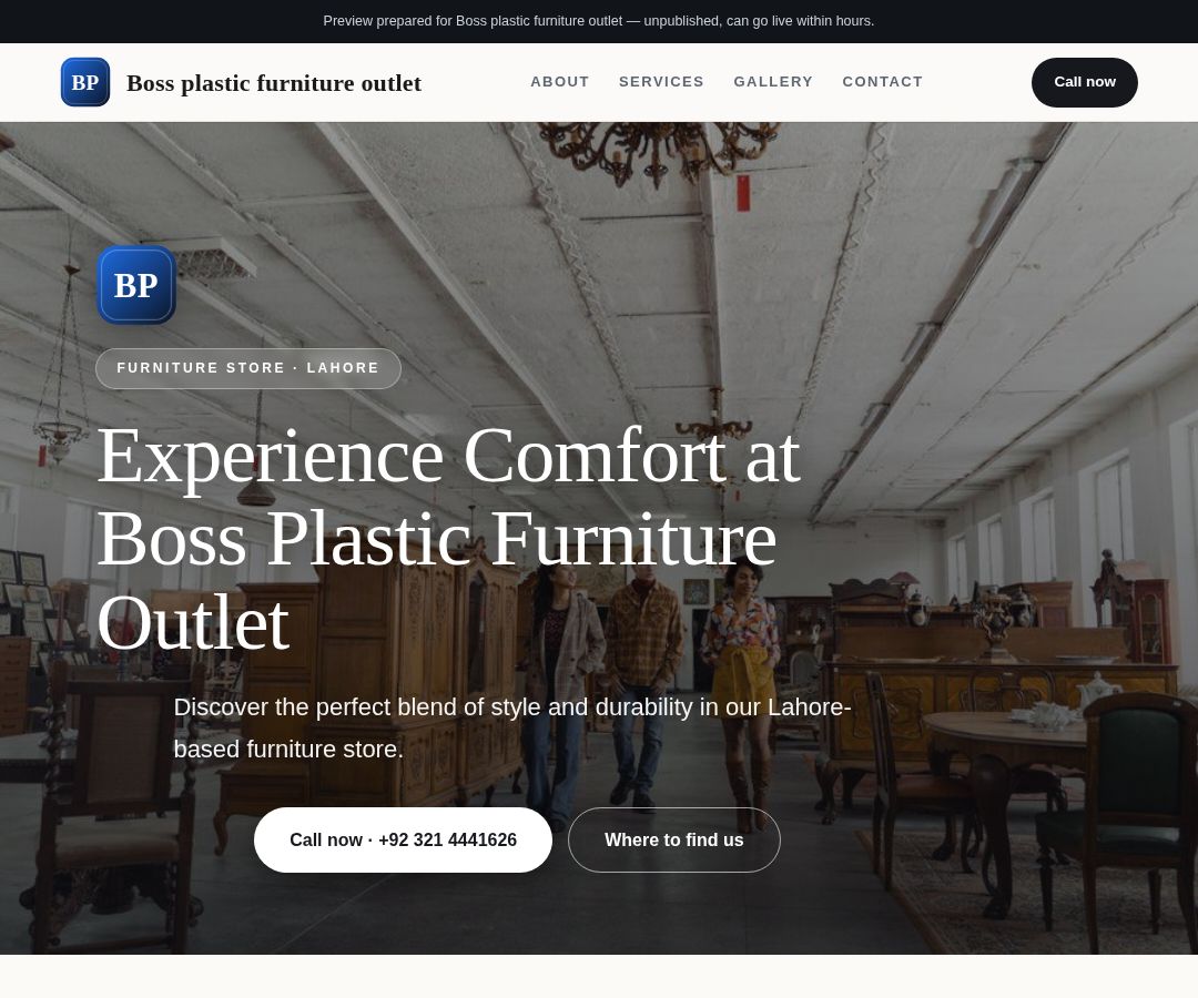 Boss plastic furniture outlet