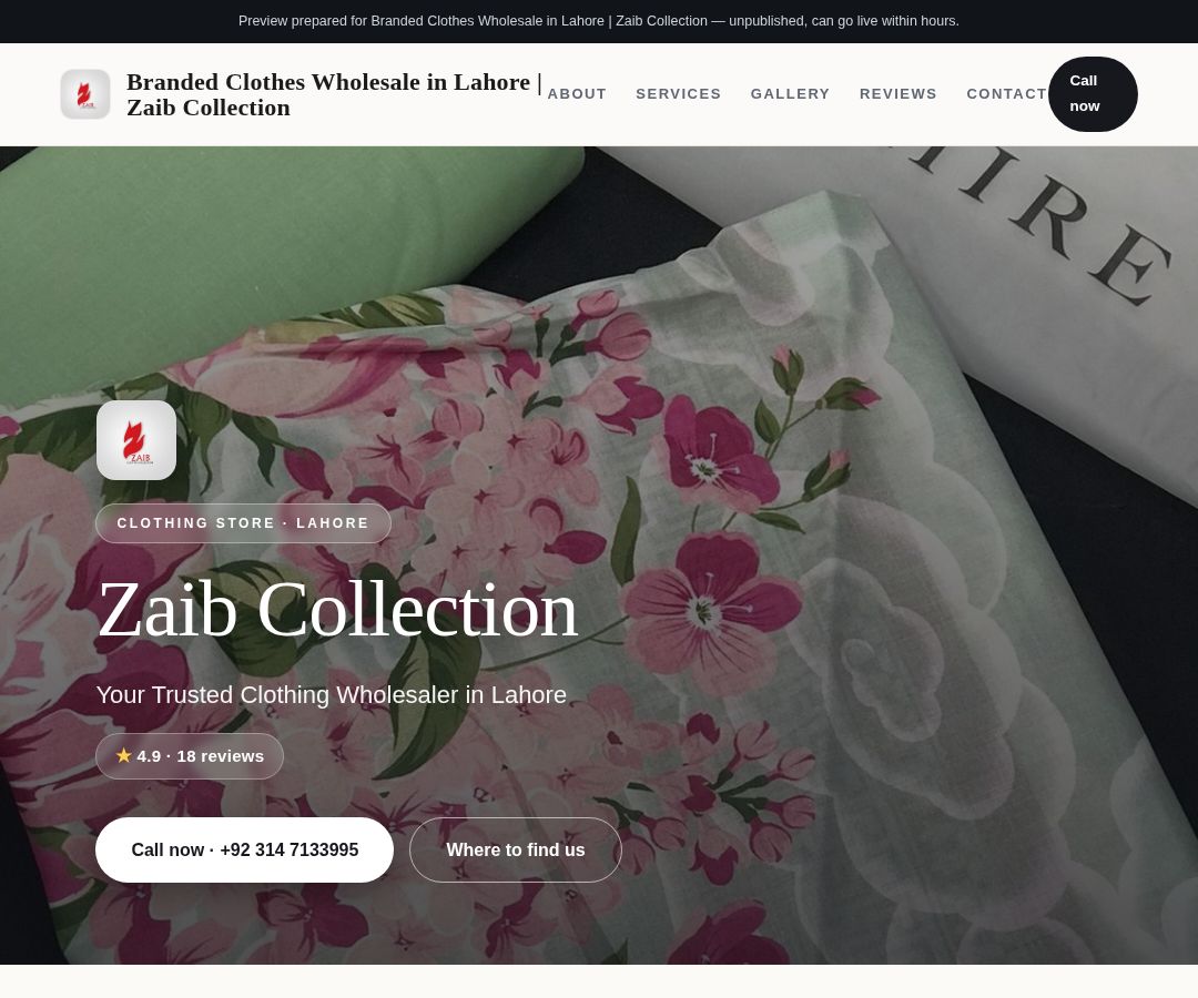Branded Clothes Wholesale in Lahore | Zaib Collection