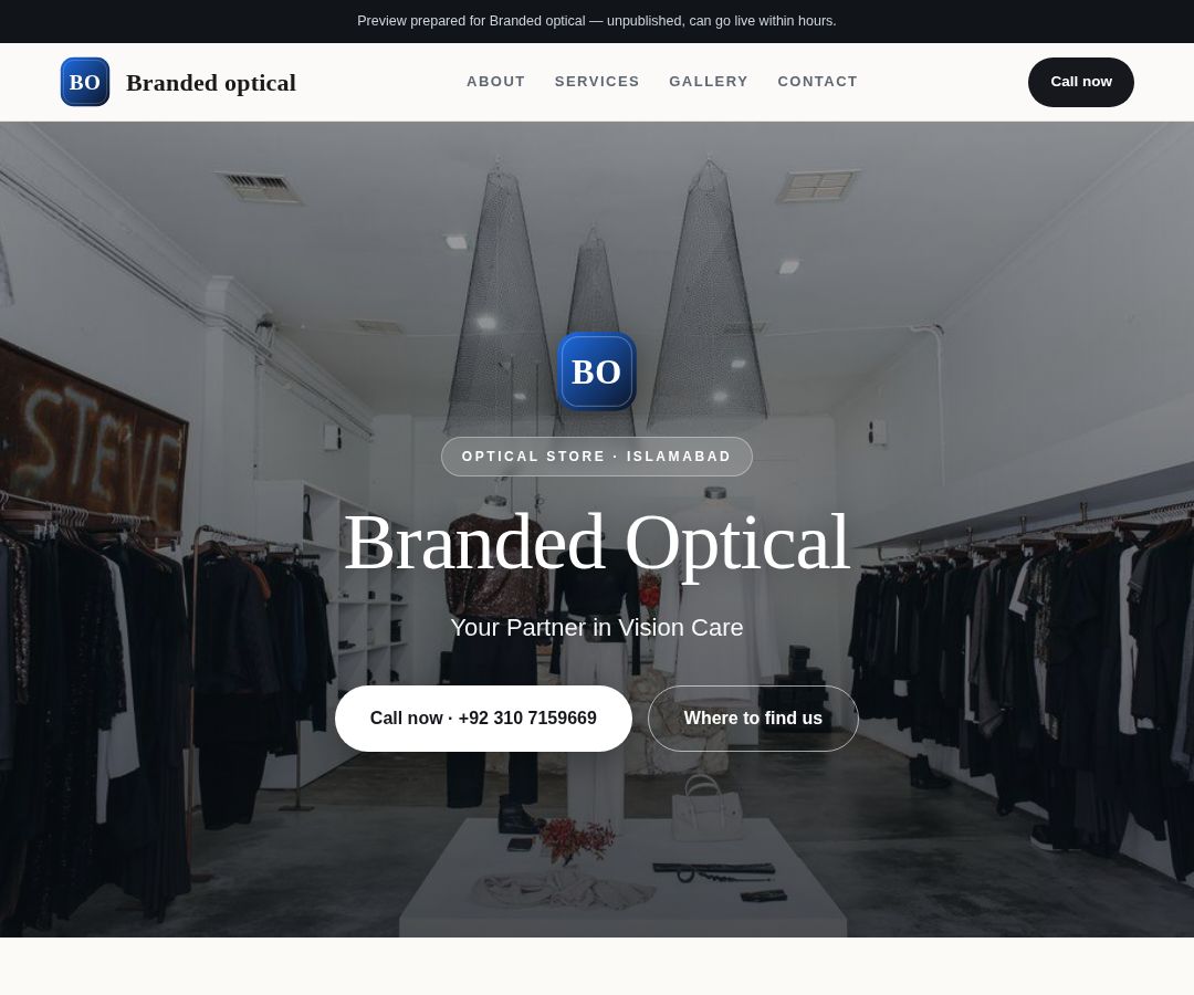 Branded optical