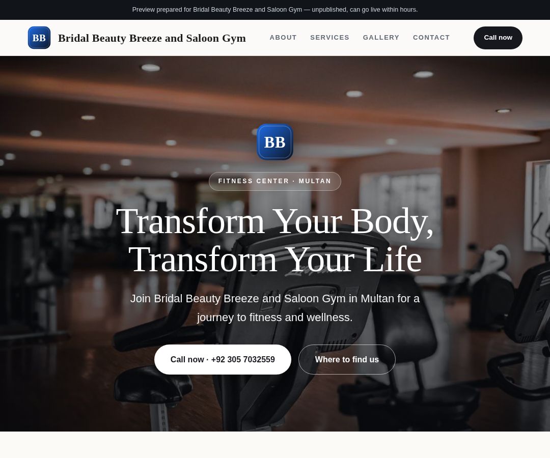 Bridal Beauty Breeze and Saloon Gym