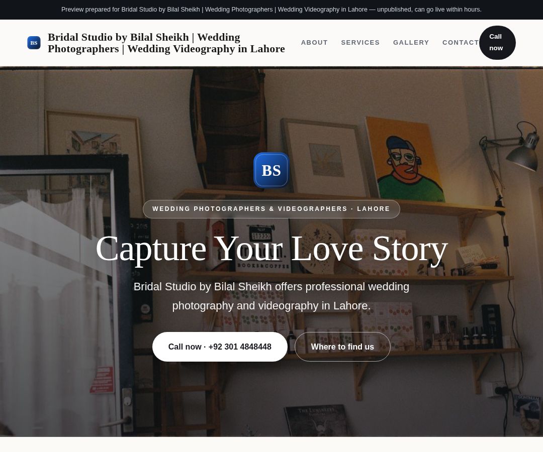 Bridal Studio by Bilal Sheikh | Wedding Photographers | Wedding Videography in Lahore
