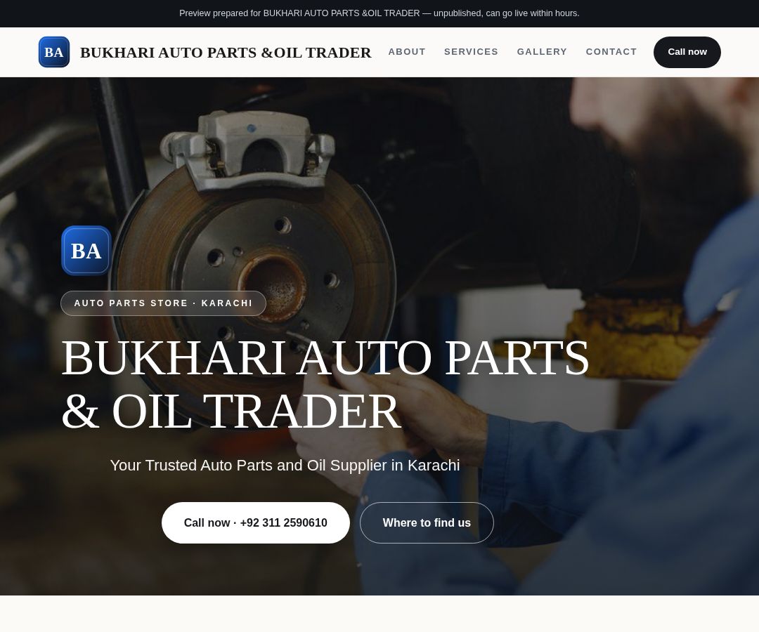 BUKHARI AUTO PARTS &OIL TRADER