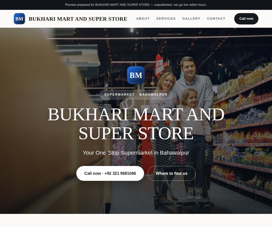 BUKHARI MART AND SUPER STORE