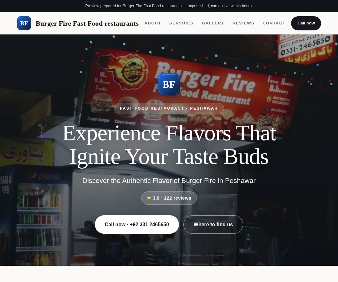 Burger Fire Fast Food restaurants