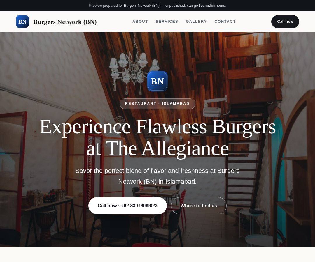 Burgers Network (BN)