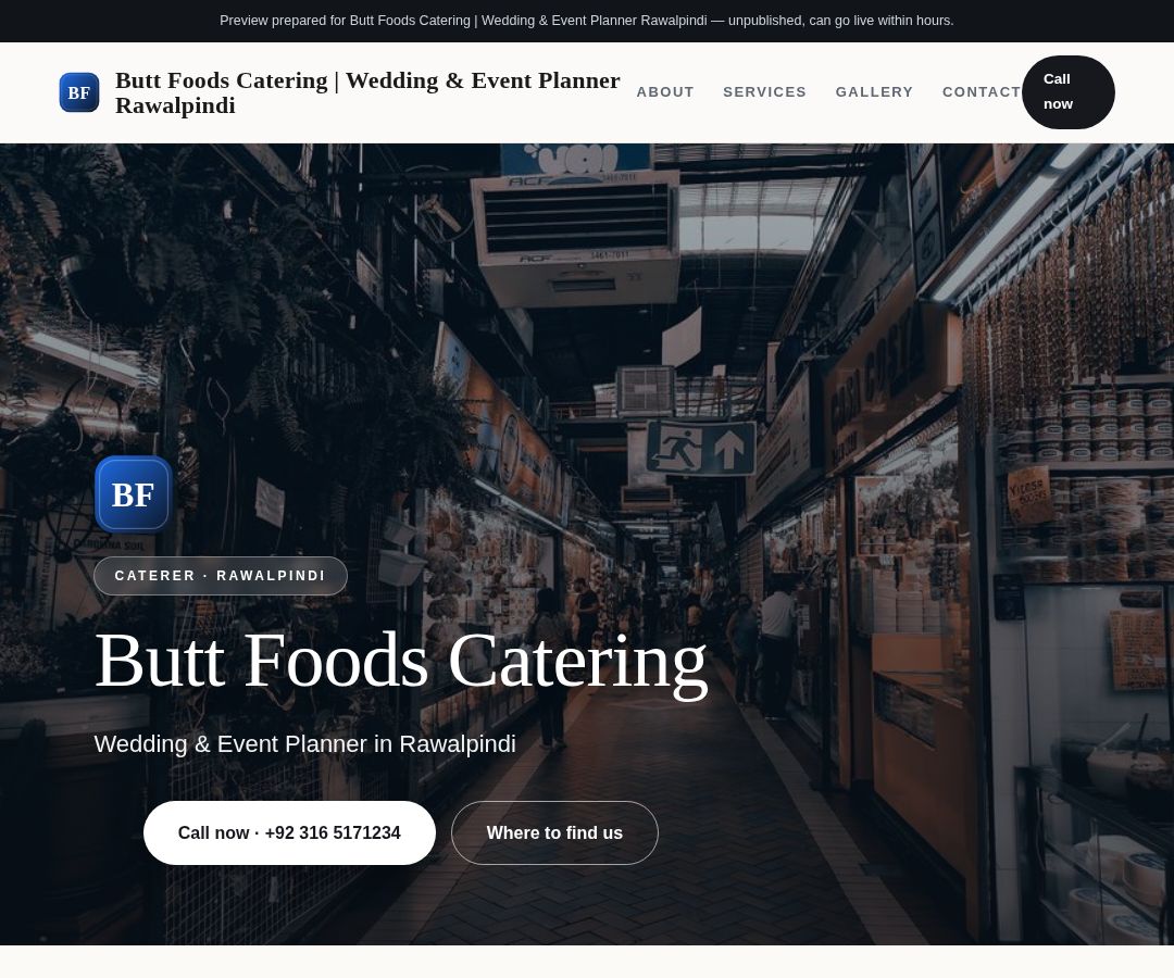 Butt Foods Catering | Wedding & Event Planner Rawalpindi