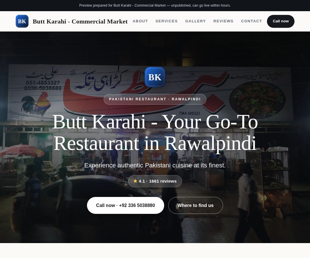 Butt Karahi - Commercial Market