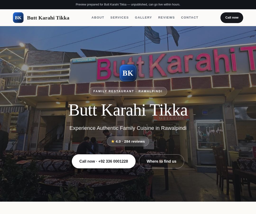Butt Karahi Tikka