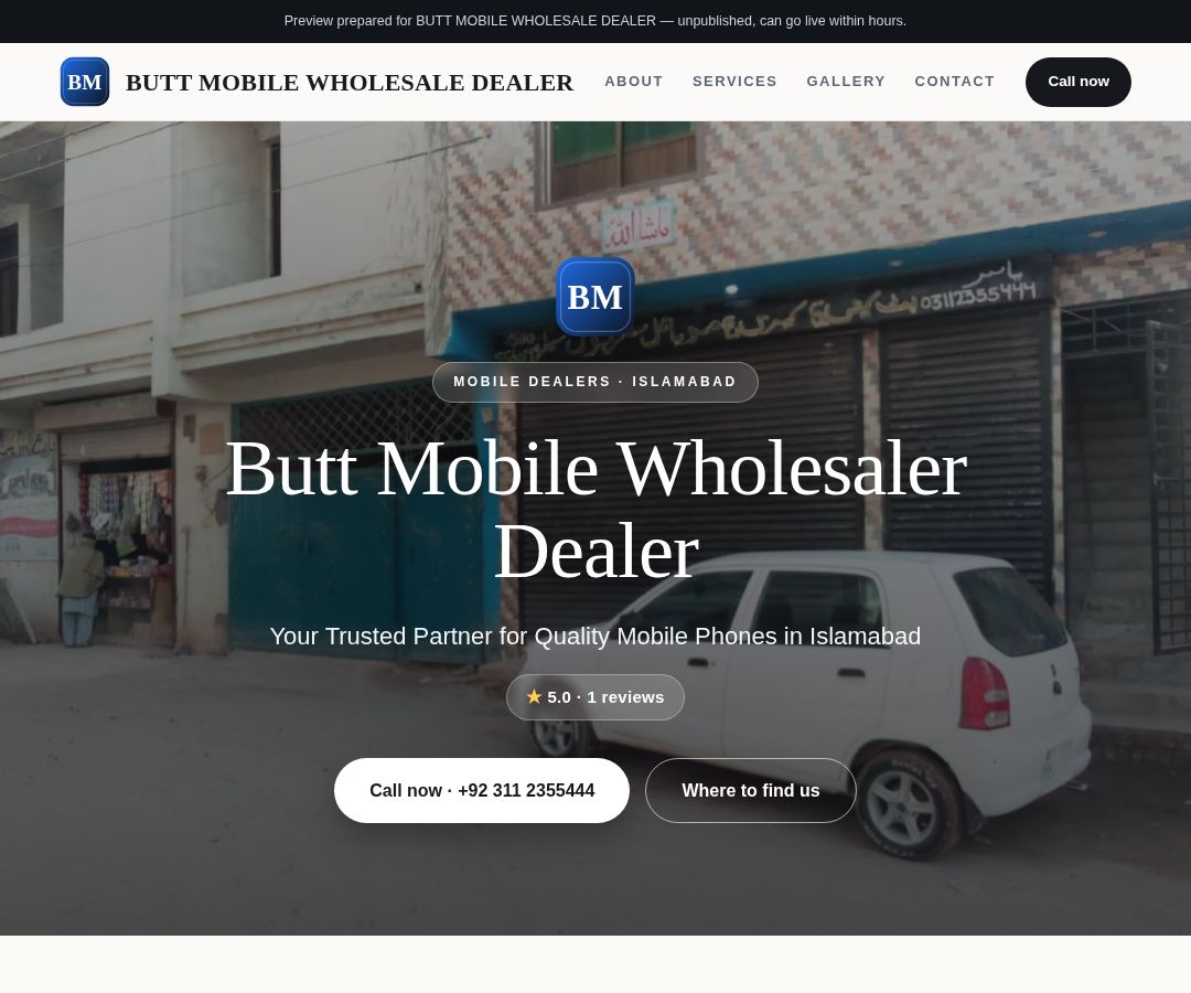 BUTT MOBILE WHOLESALE DEALER