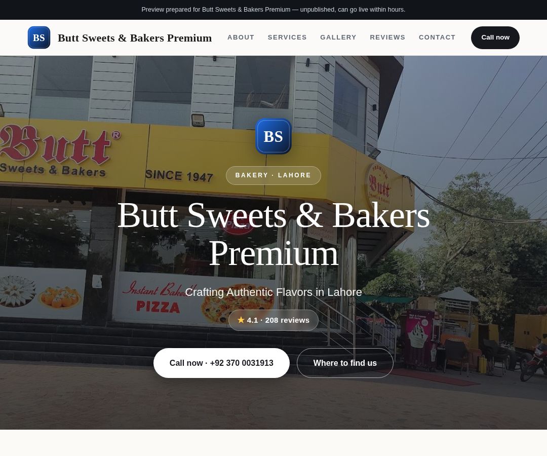 Butt Sweets & Bakers Premium
