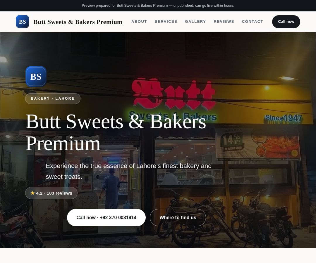 Butt Sweets & Bakers Premium