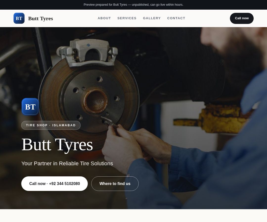 Butt Tyres