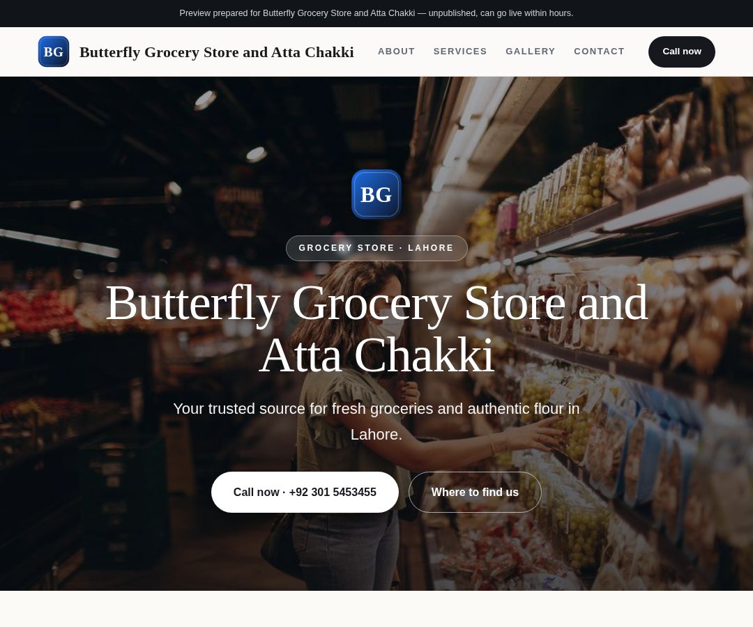 Butterfly Grocery Store and Atta Chakki