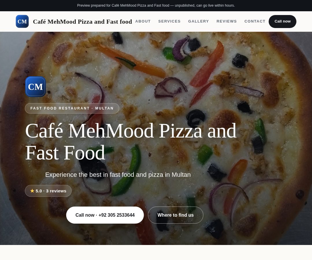 Café MehMood Pizza and Fast food