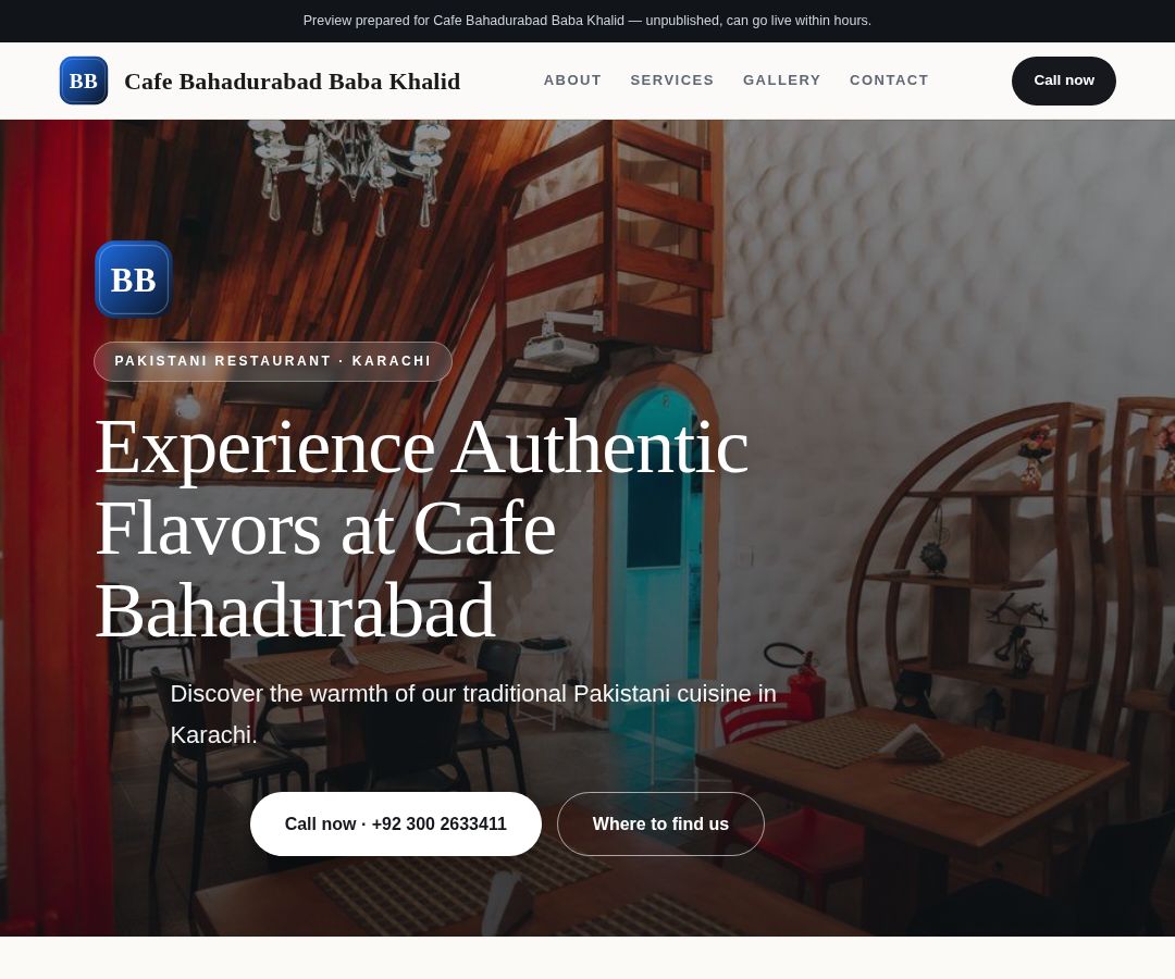 Cafe Bahadurabad Baba Khalid