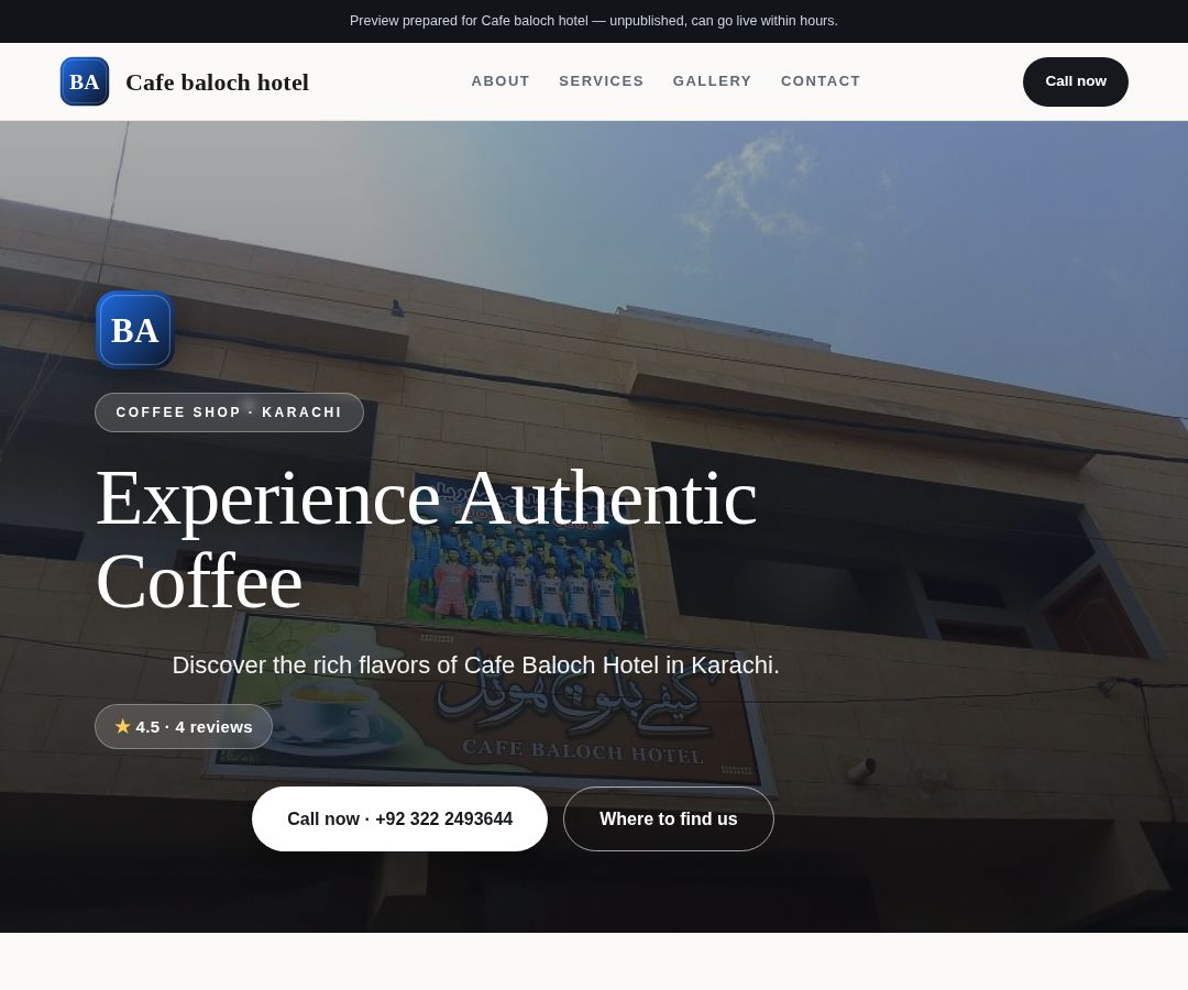 Cafe baloch hotel
