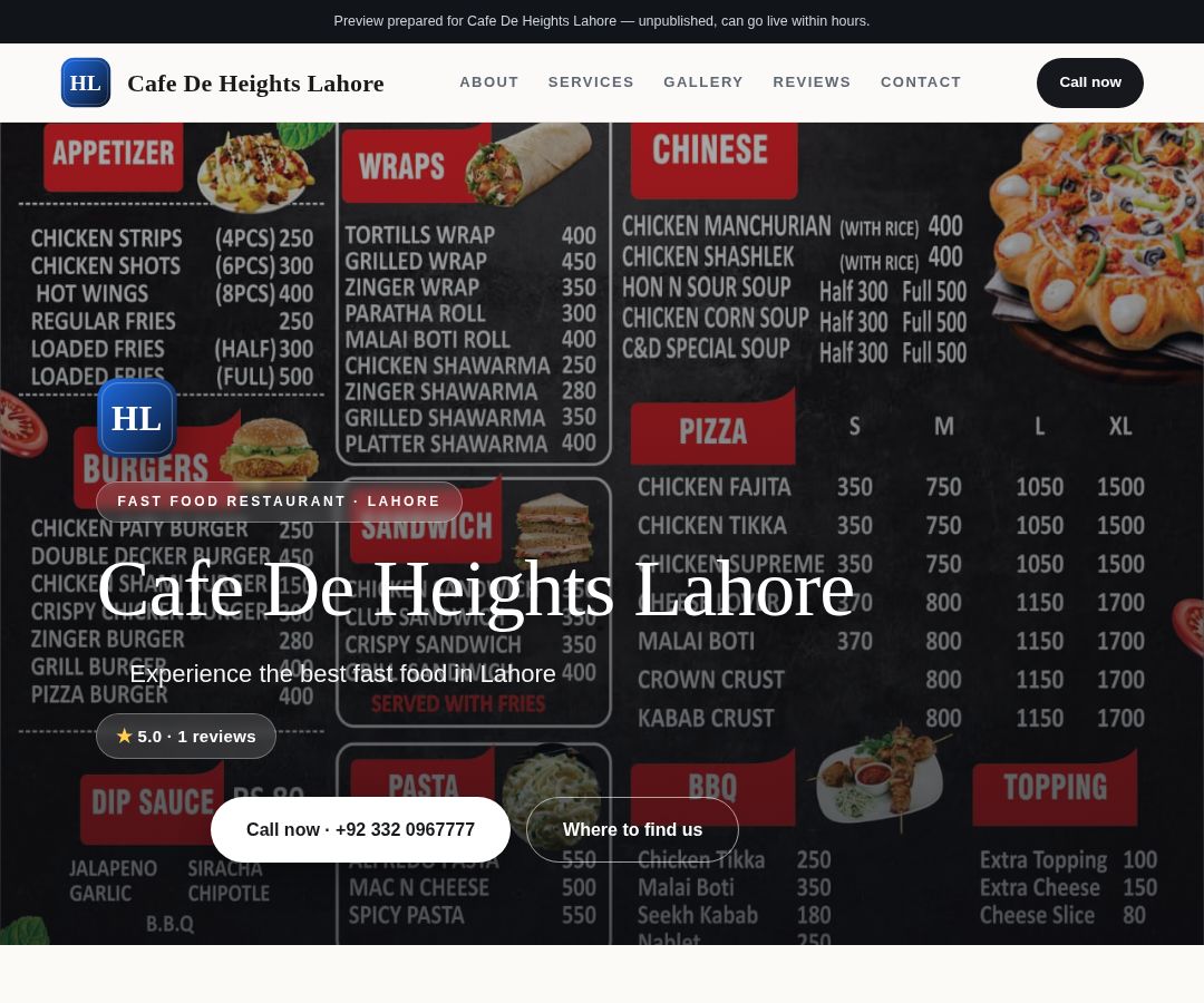 Cafe De Heights Lahore
