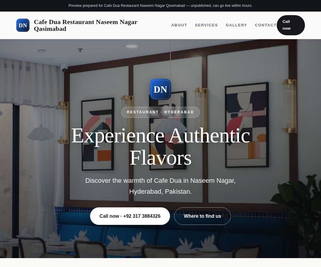 Cafe Dua Restaurant Naseem Nagar Qasimabad