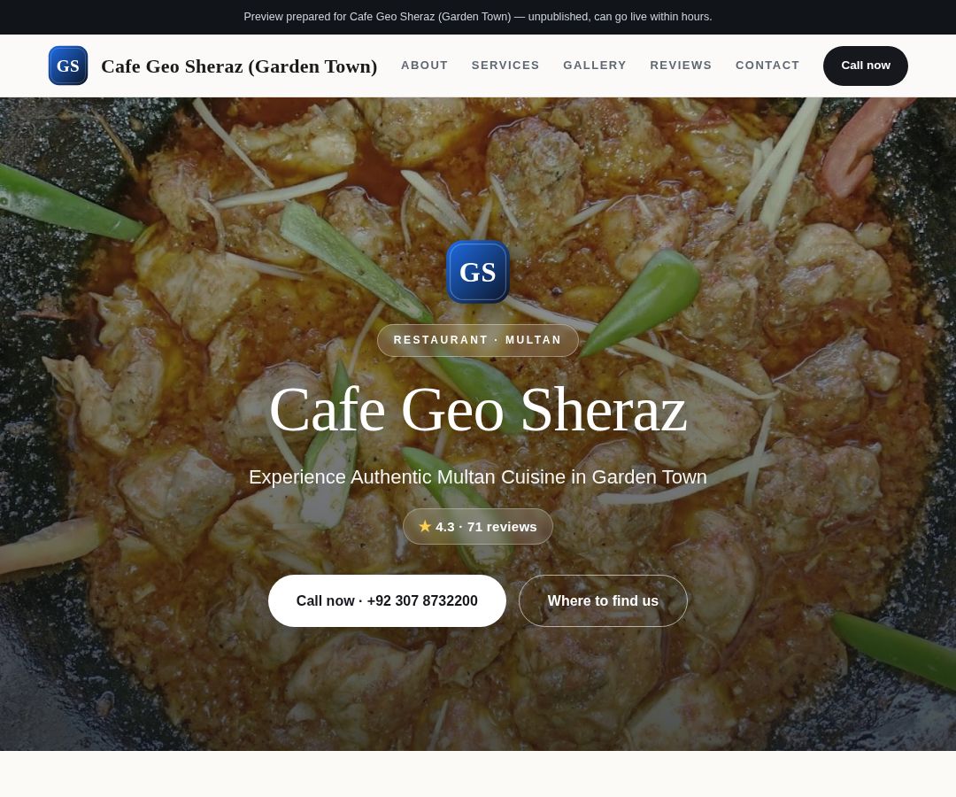 Cafe Geo Sheraz (Garden Town)