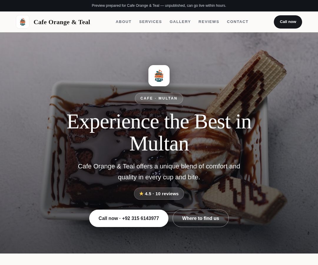 Cafe Orange & Teal