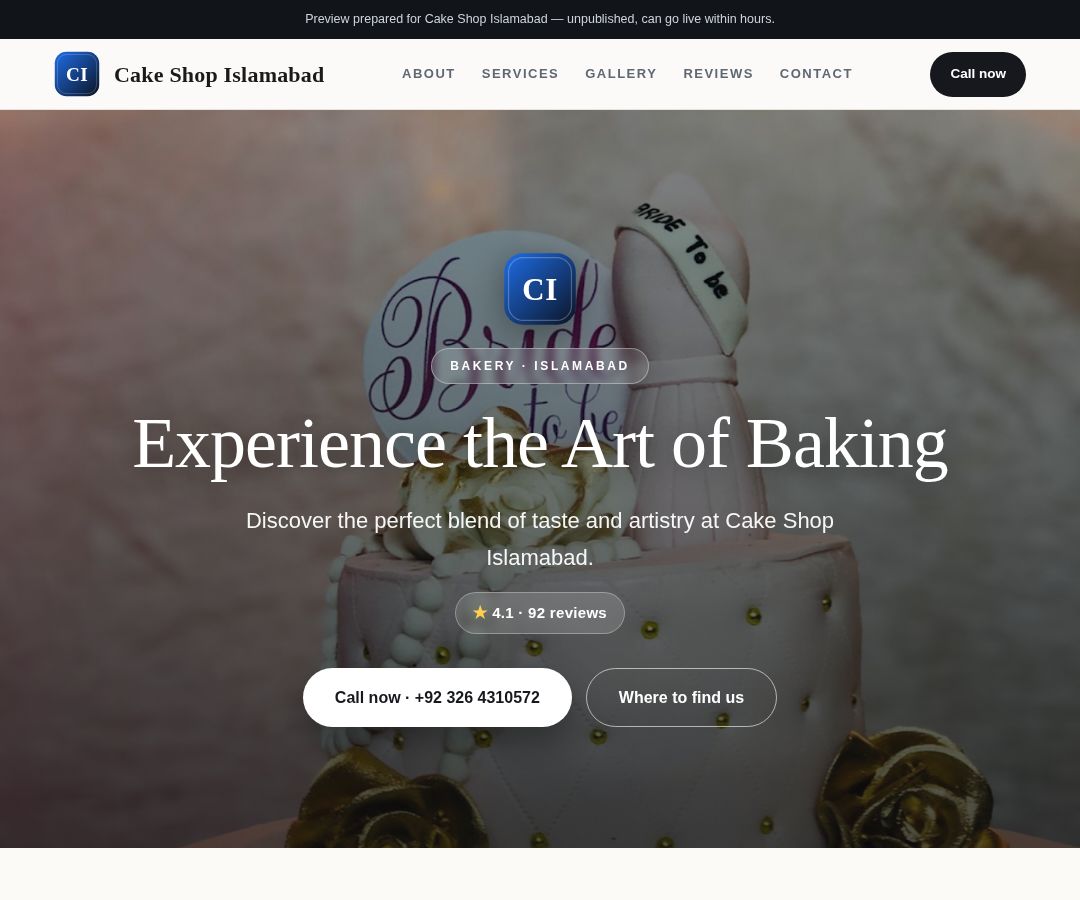 Cake Shop Islamabad
