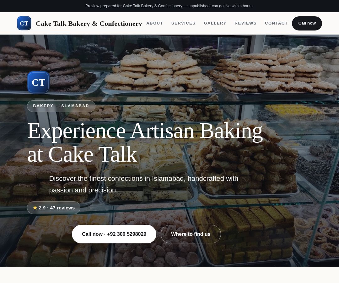 Cake Talk Bakery & Confectionery