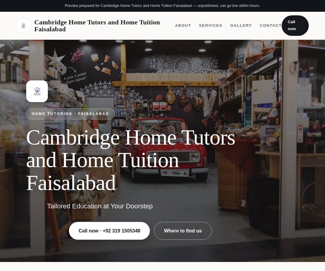 Cambridge Home Tutors and Home Tuition Faisalabad