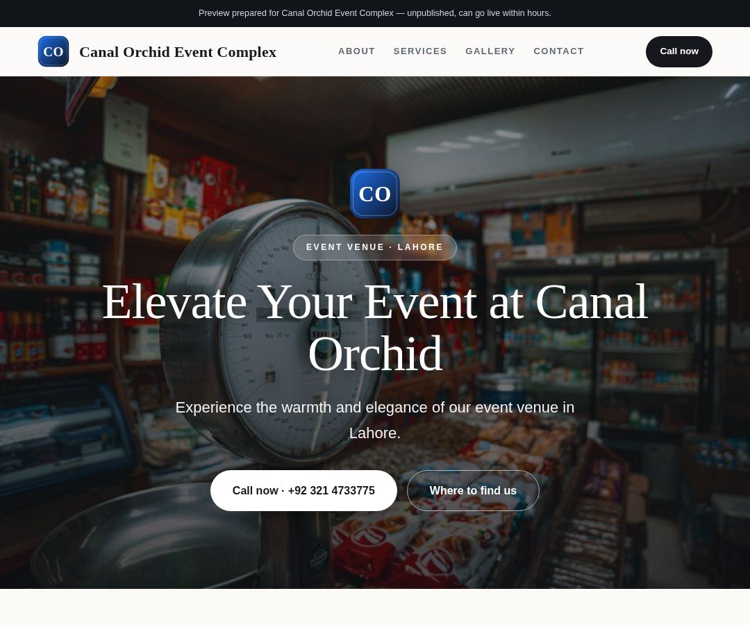 Canal Orchid Event Complex