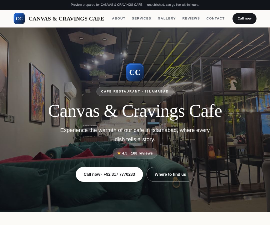 CANVAS & CRAVINGS CAFE