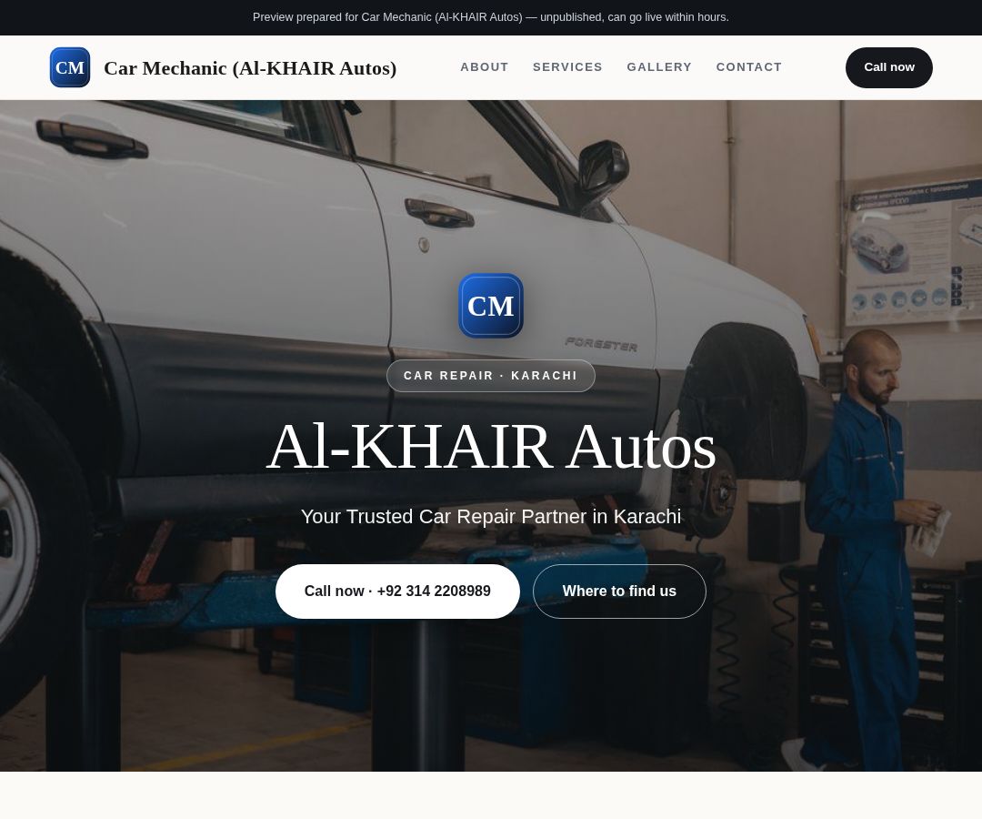 Car Mechanic (Al-KHAIR Autos)