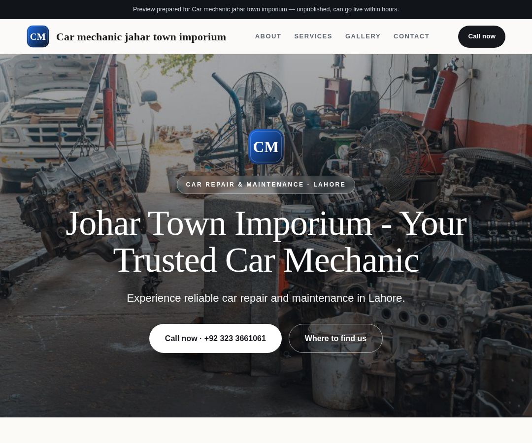 Car mechanic jahar town imporium
