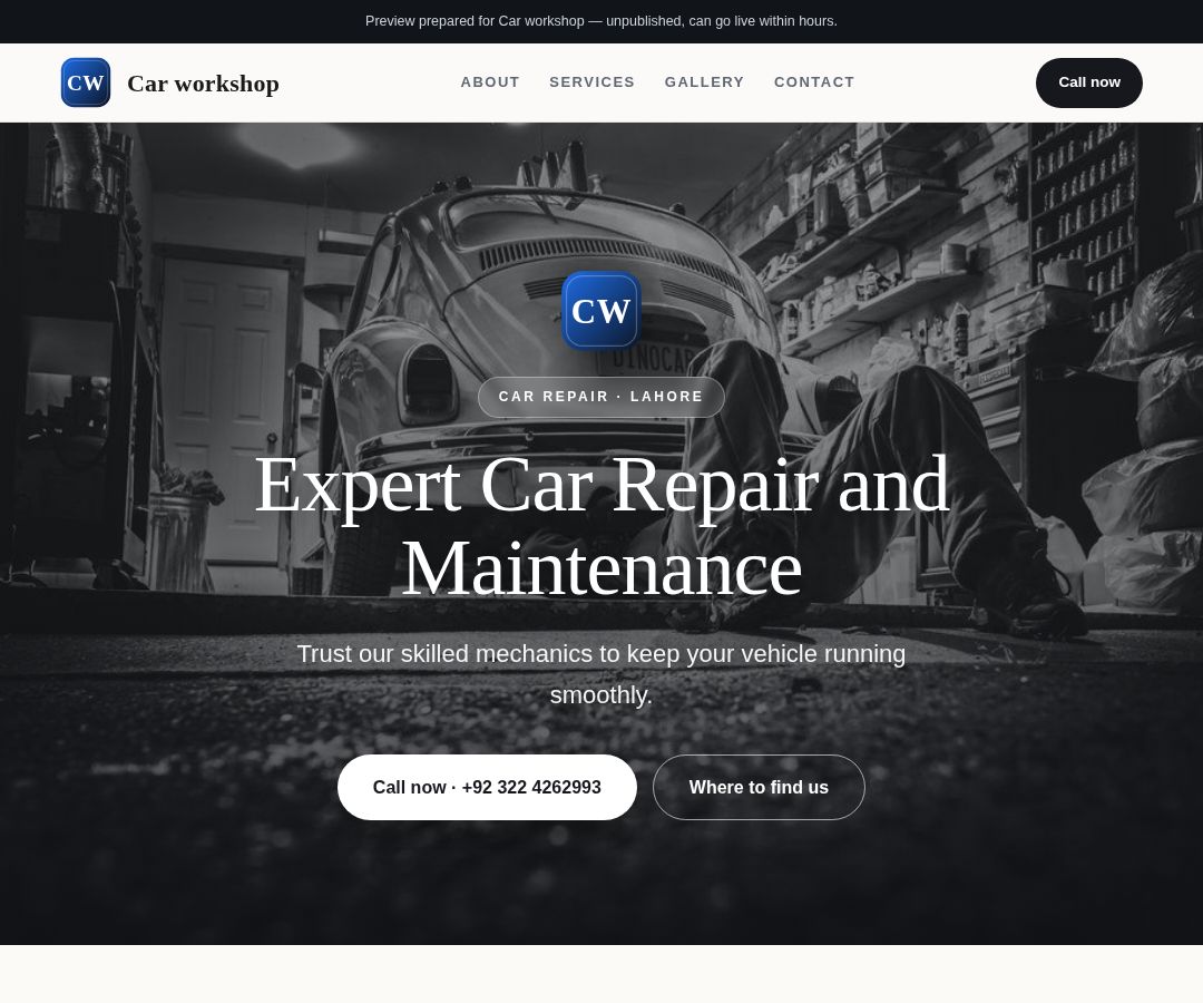 Car workshop