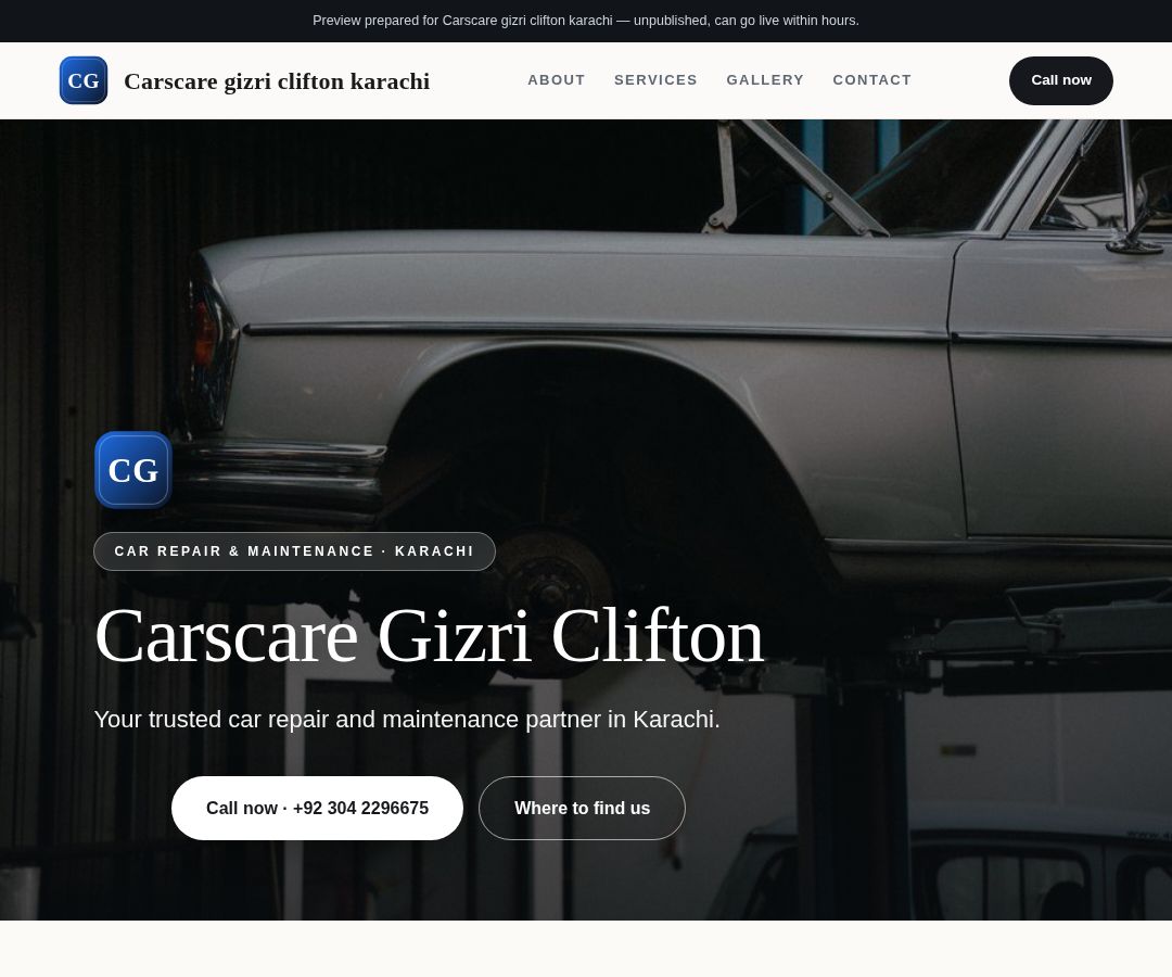 Carscare gizri clifton karachi