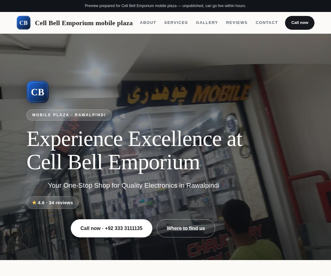Cell Bell Emporium mobile plaza