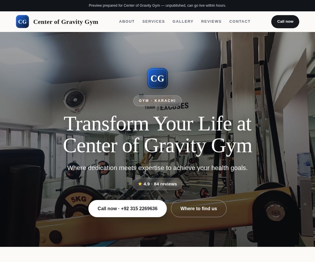 Center of Gravity Gym