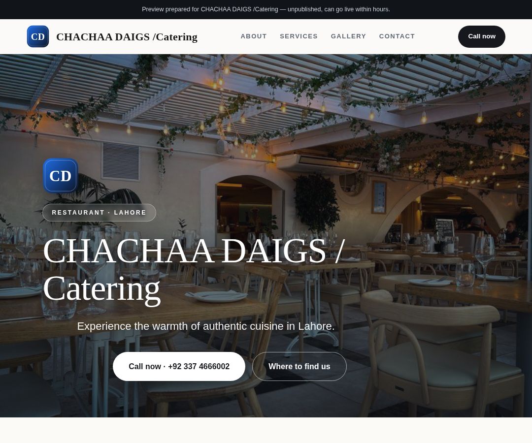 CHACHAA DAIGS /Catering