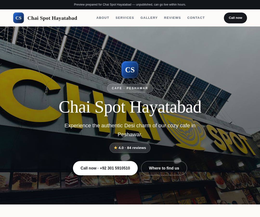 Chai Spot Hayatabad