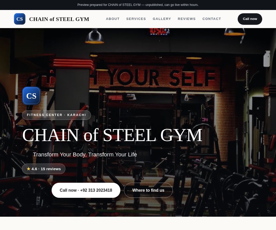 CHAIN of STEEL GYM