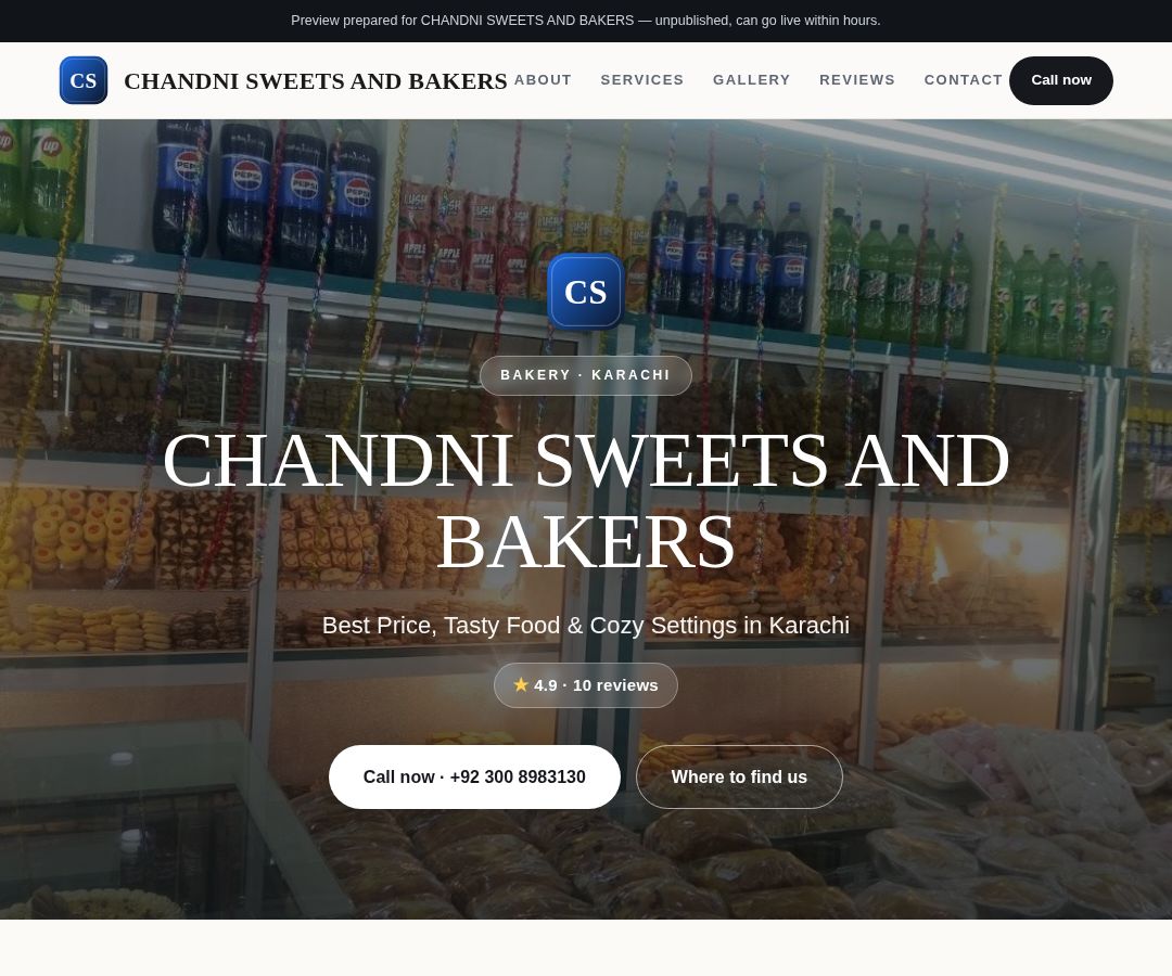 CHANDNI SWEETS AND BAKERS