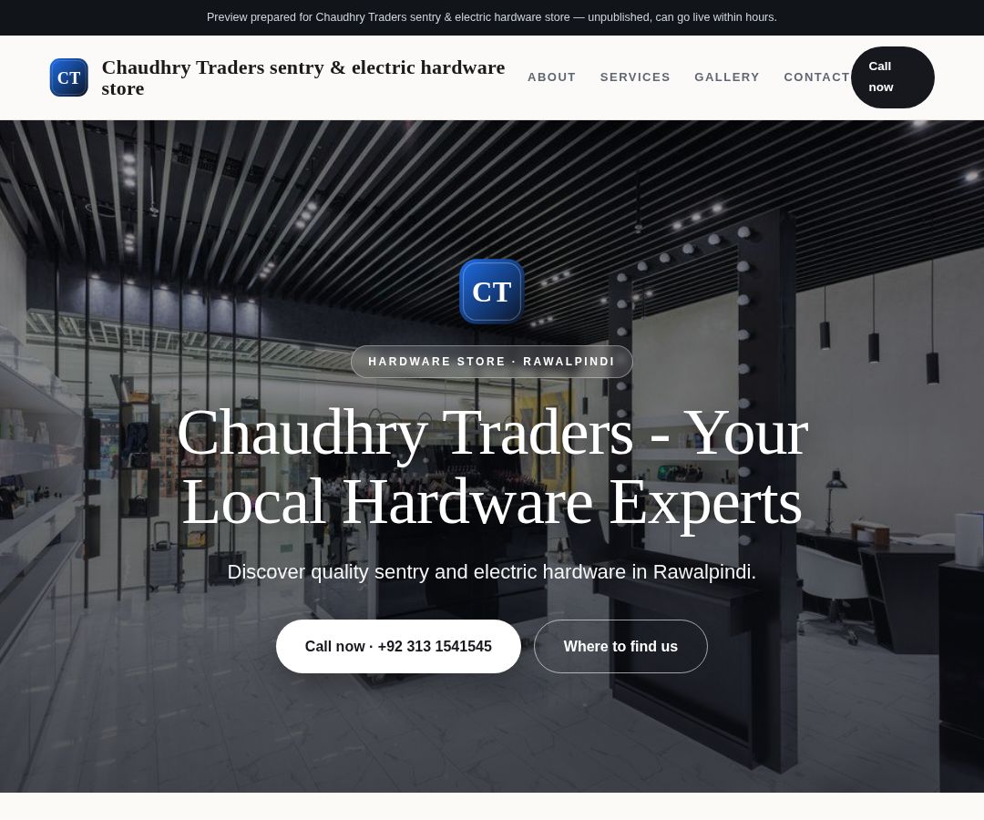 Chaudhry Traders sentry & electric hardware store