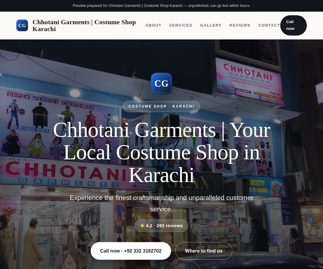 Chhotani Garments | Costume Shop Karachi