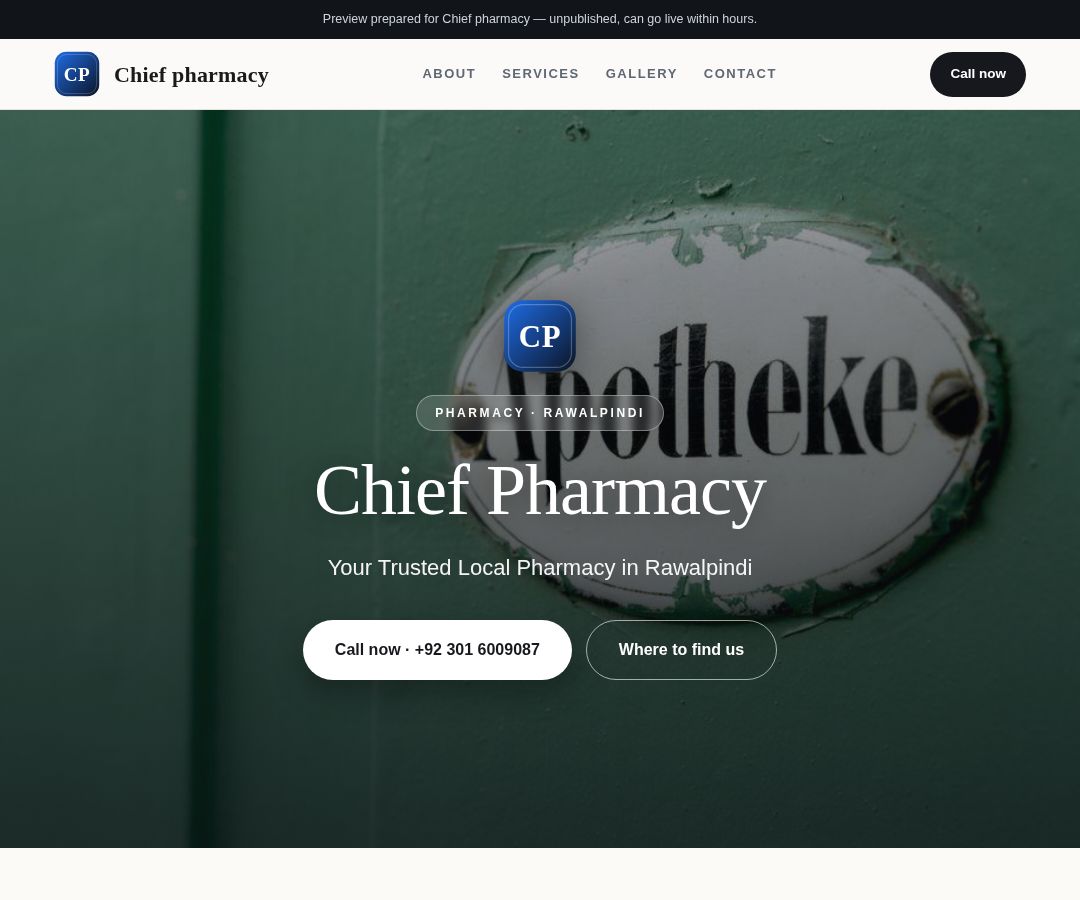 Chief pharmacy