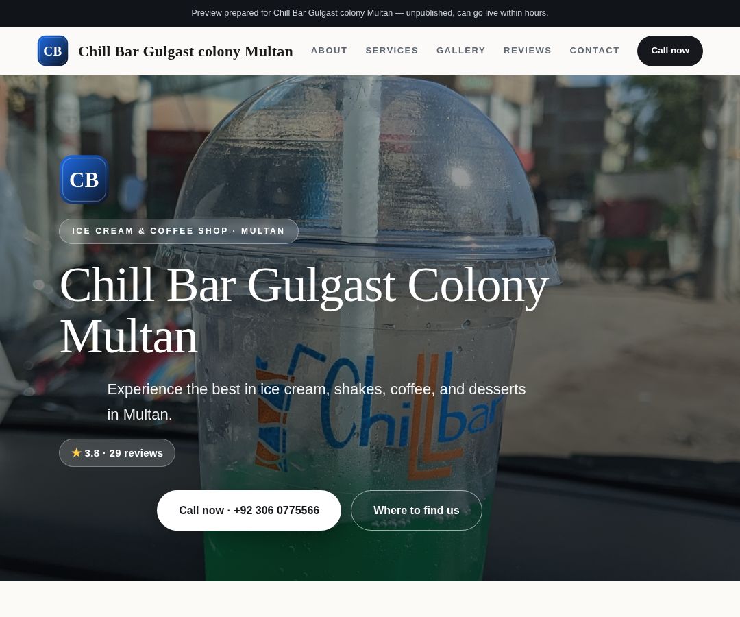 Chill Bar Gulgast colony Multan