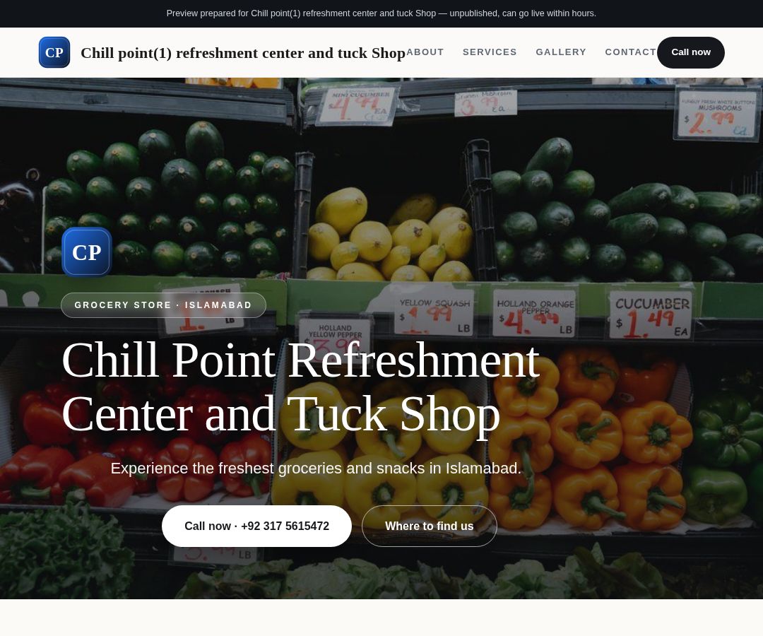 Chill point(1) refreshment center and tuck Shop