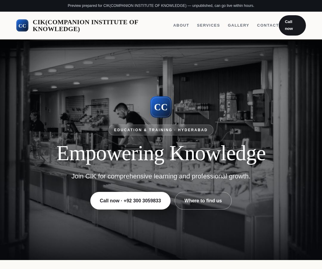 CIK(COMPANION INSTITUTE OF KNOWLEDGE)