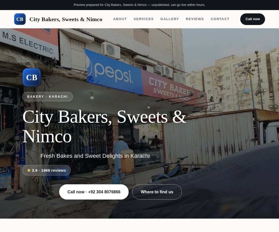City Bakers, Sweets & Nimco