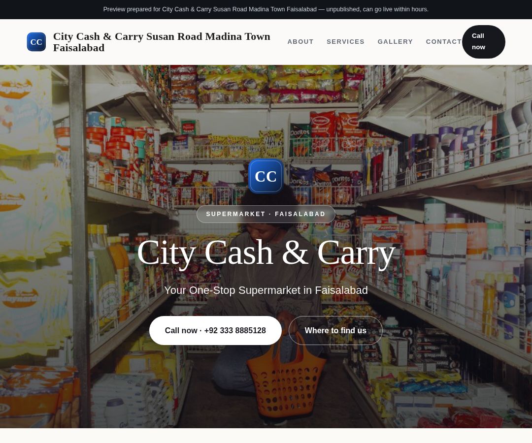 City Cash & Carry Susan Road Madina Town Faisalabad
