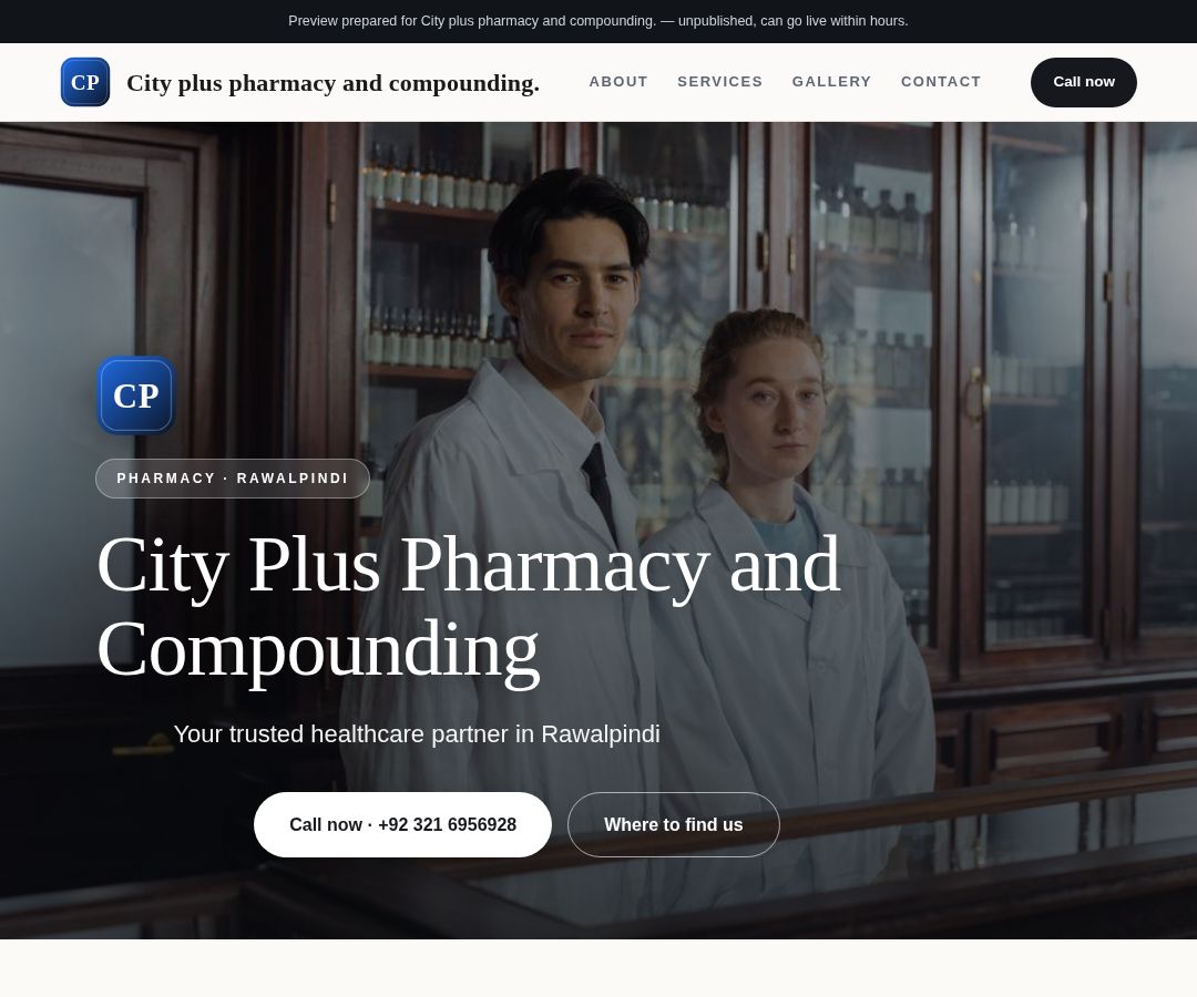 City plus pharmacy and compounding.