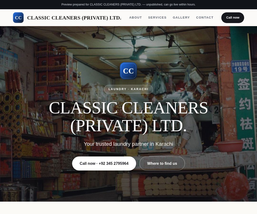 CLASSIC CLEANERS (PRIVATE) LTD.